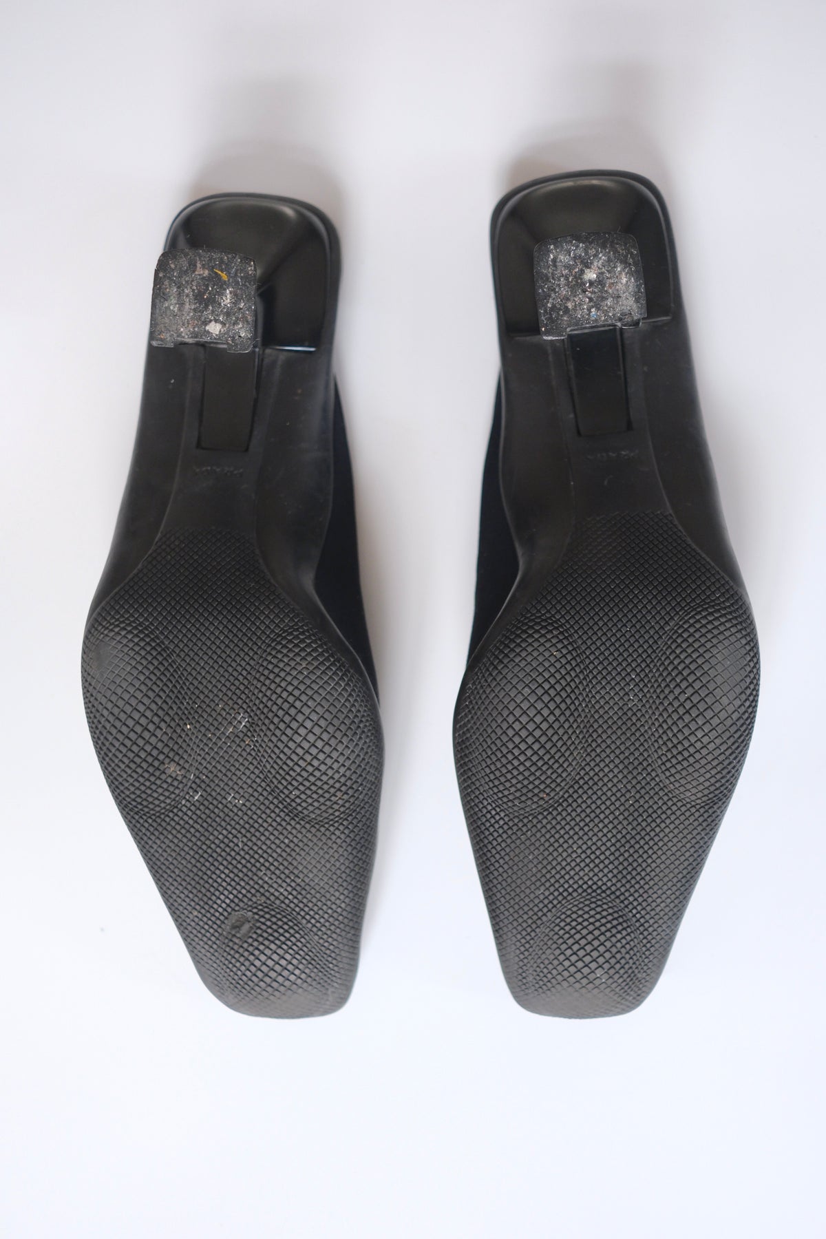 Prada FW 1999 midnight blue heeled mules