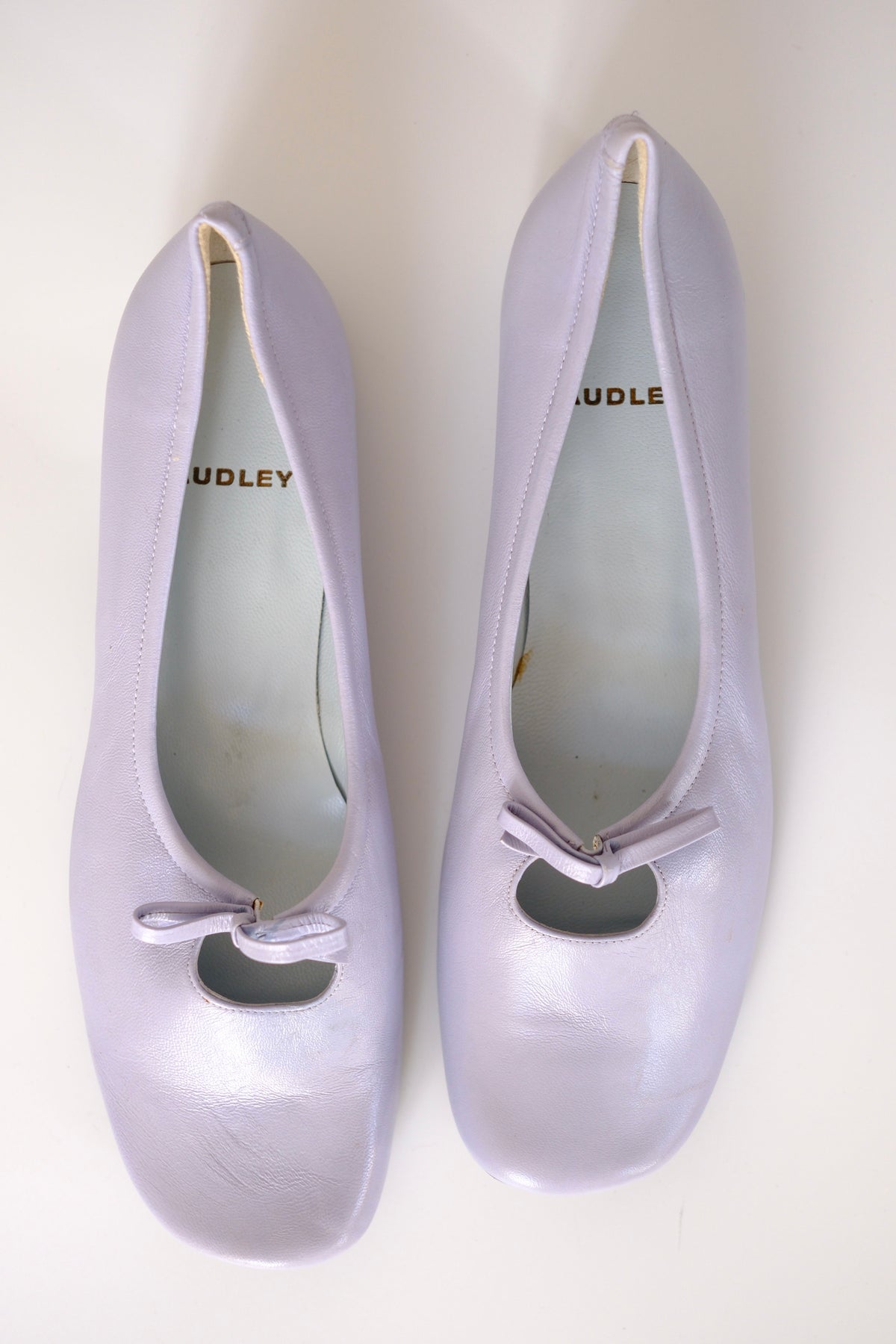 Audley lavender leather ballet flats