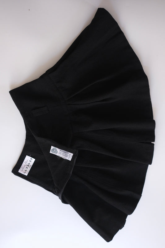Martine Sitbon vintage black wool flared mini skirt