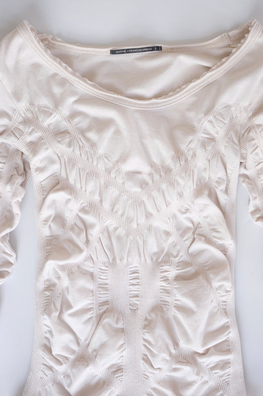 Marithé + François Girbaud vintage white thermal longsleeved top