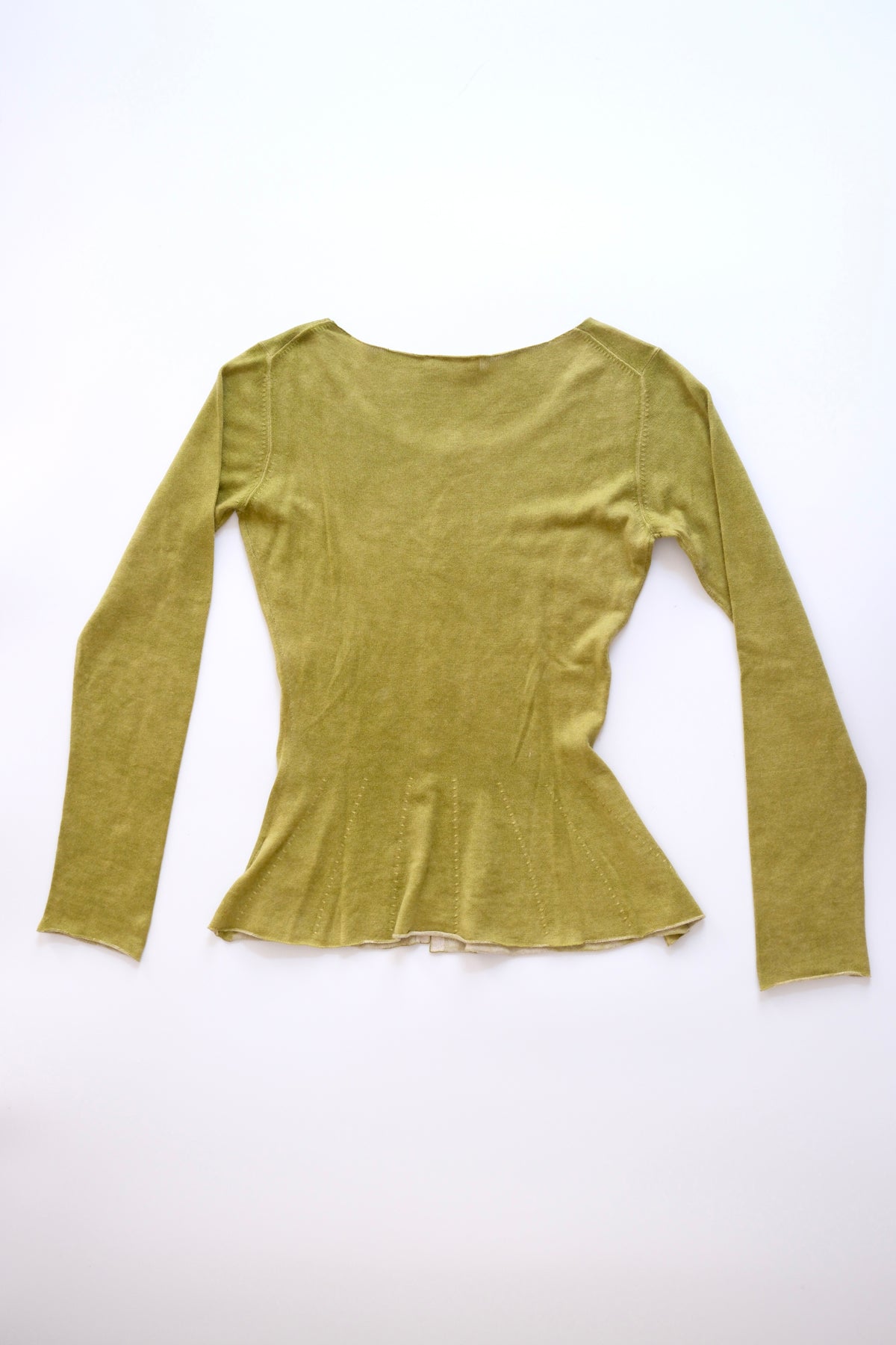 Vintage Emporio Armani olive green cashmere silk blend cardigan