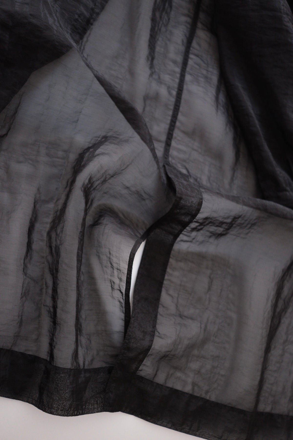 Donna Karan black organza oversized duster coat