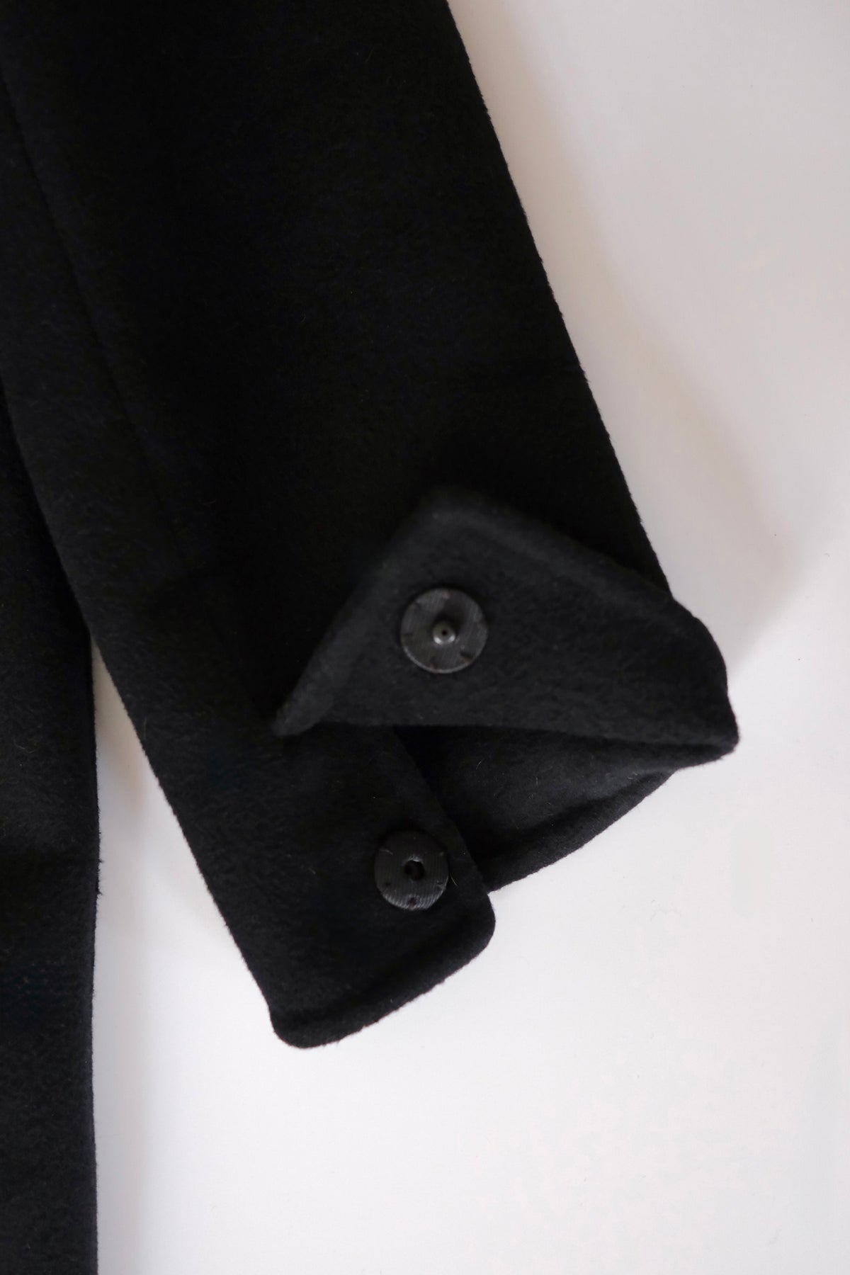 2000s Prada black wool angora straight cut coat