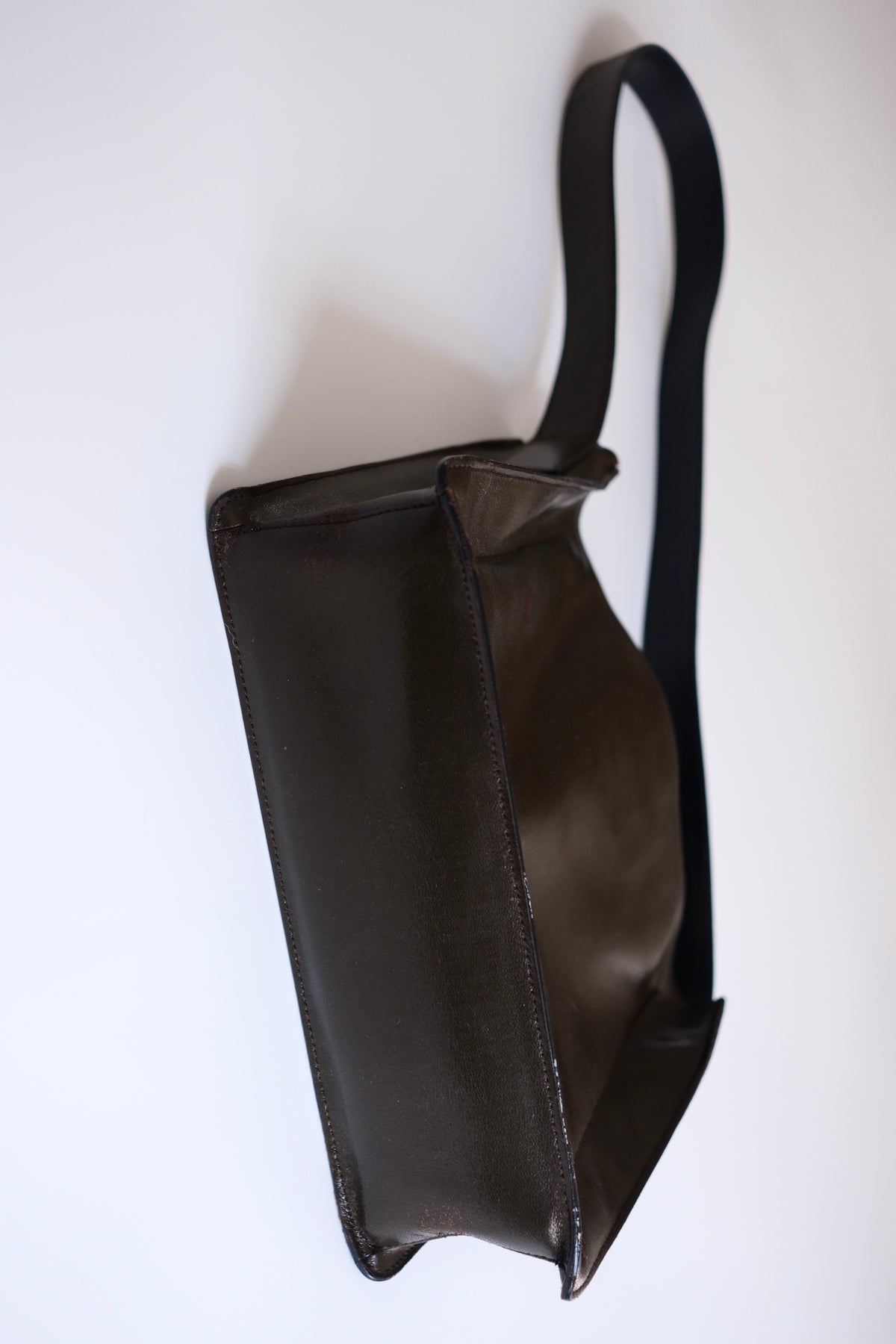 Miu Miu FW 1999 large khaki black leather butterfly shoulder bag