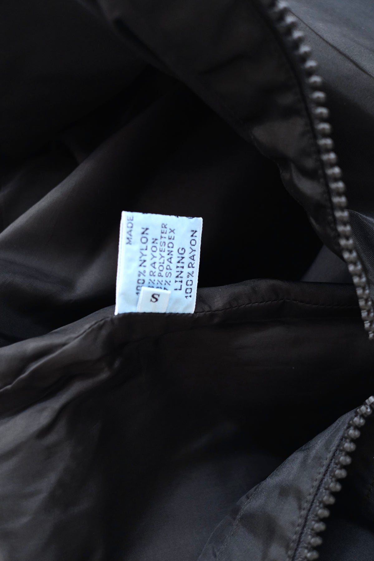 Prada SS 1995 black nylon zip-up mini skirt