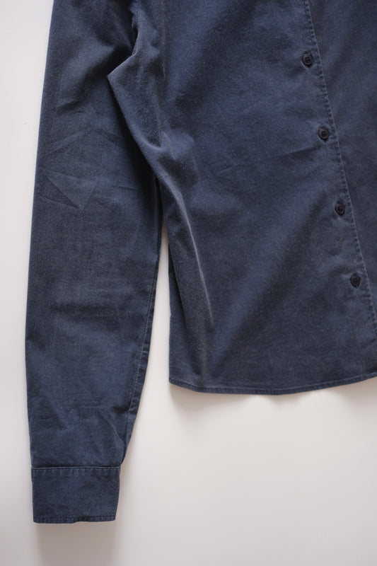 1990s Miu Miu washed out blue button-up shirt