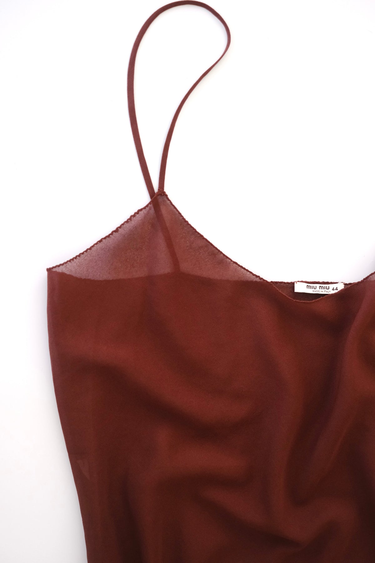 Miu Miu semi-sheer silk slip dress