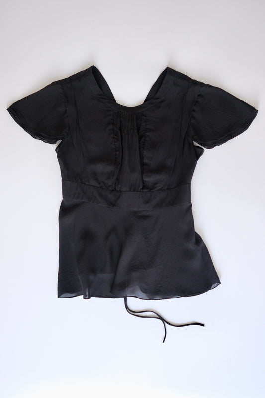 Gucci by Frida Giannini Spring 2006 black short sleeve silk blouse
