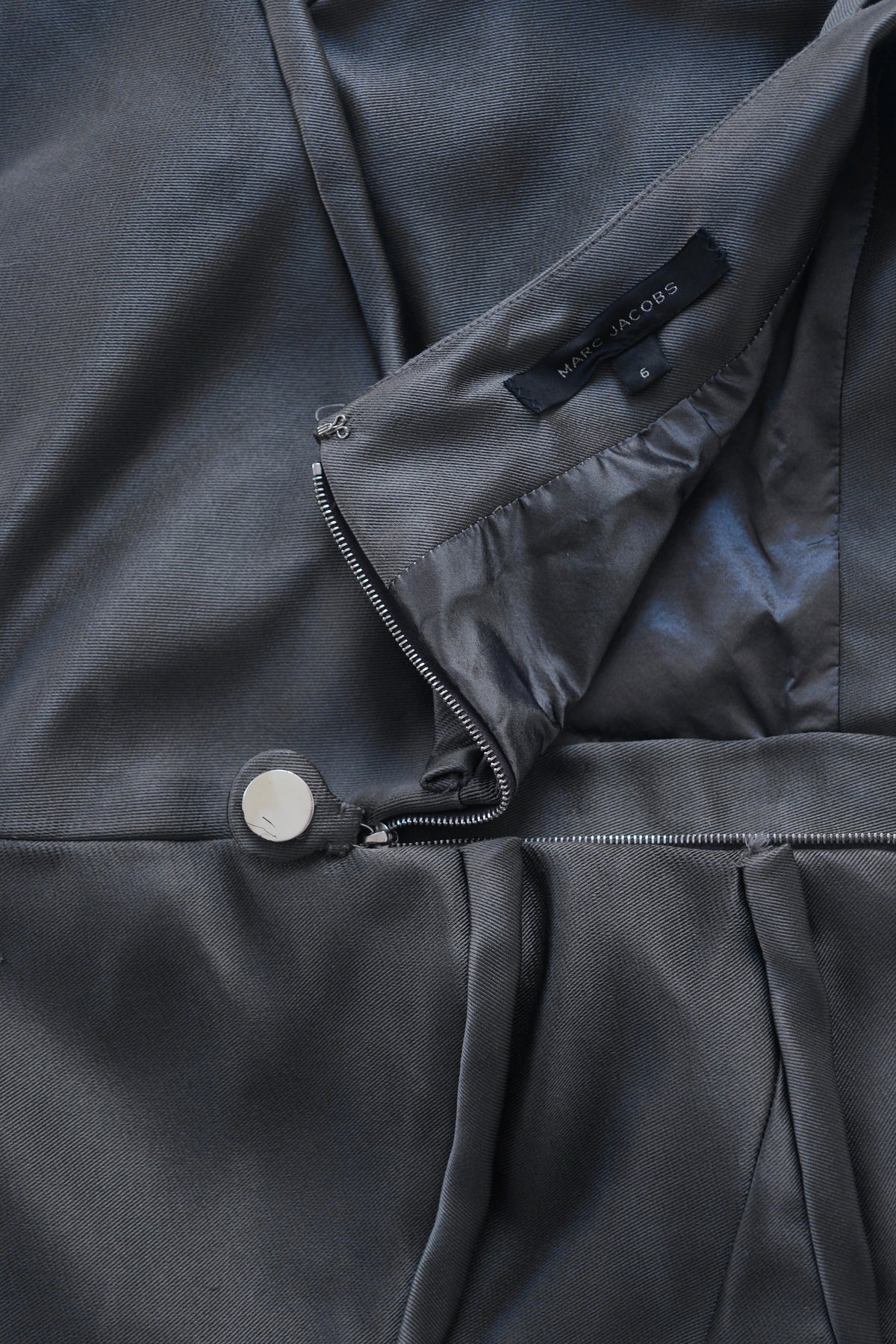 Marc Jacobs dark blue grey satin silk mini skirt