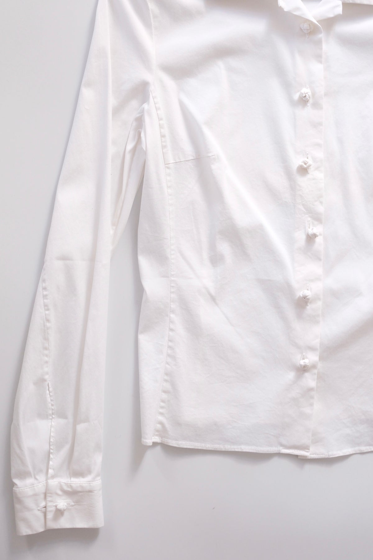 1990s Prada white cotton fitted button-up shirt