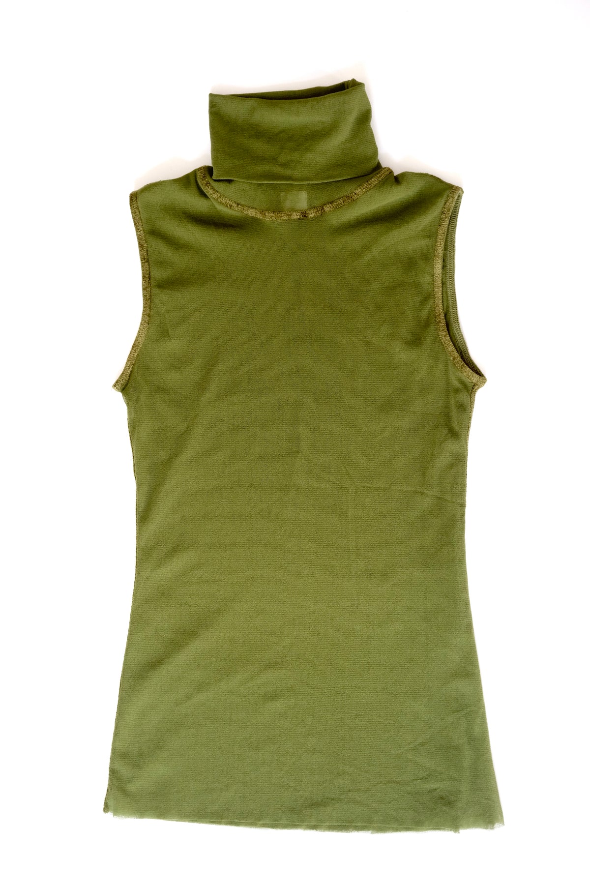 Vintage Jean Paul Gaultier olive green mesh twin set