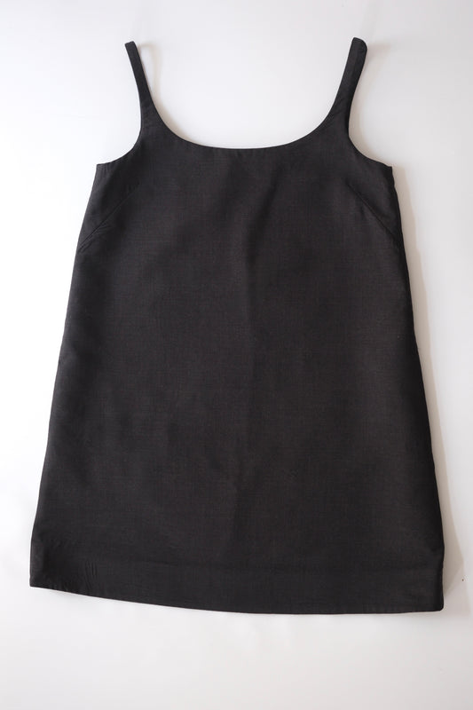 Prada SS 2019 anthracite wool strappy mini dress