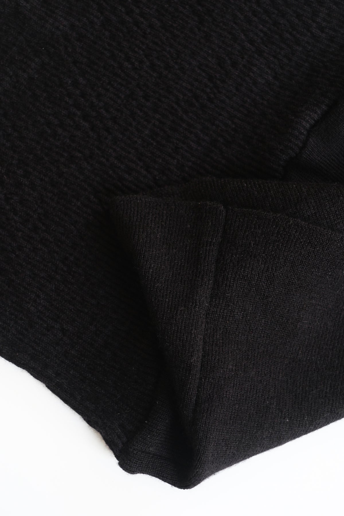1990s Prada black cashmere silk blend off the shoulder cropped knit