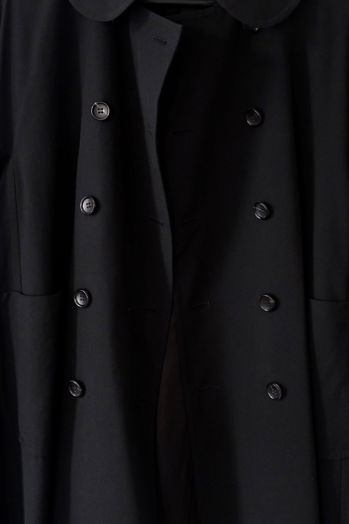 Comme des Garçons AD 2016 black wool double-breasted car coat