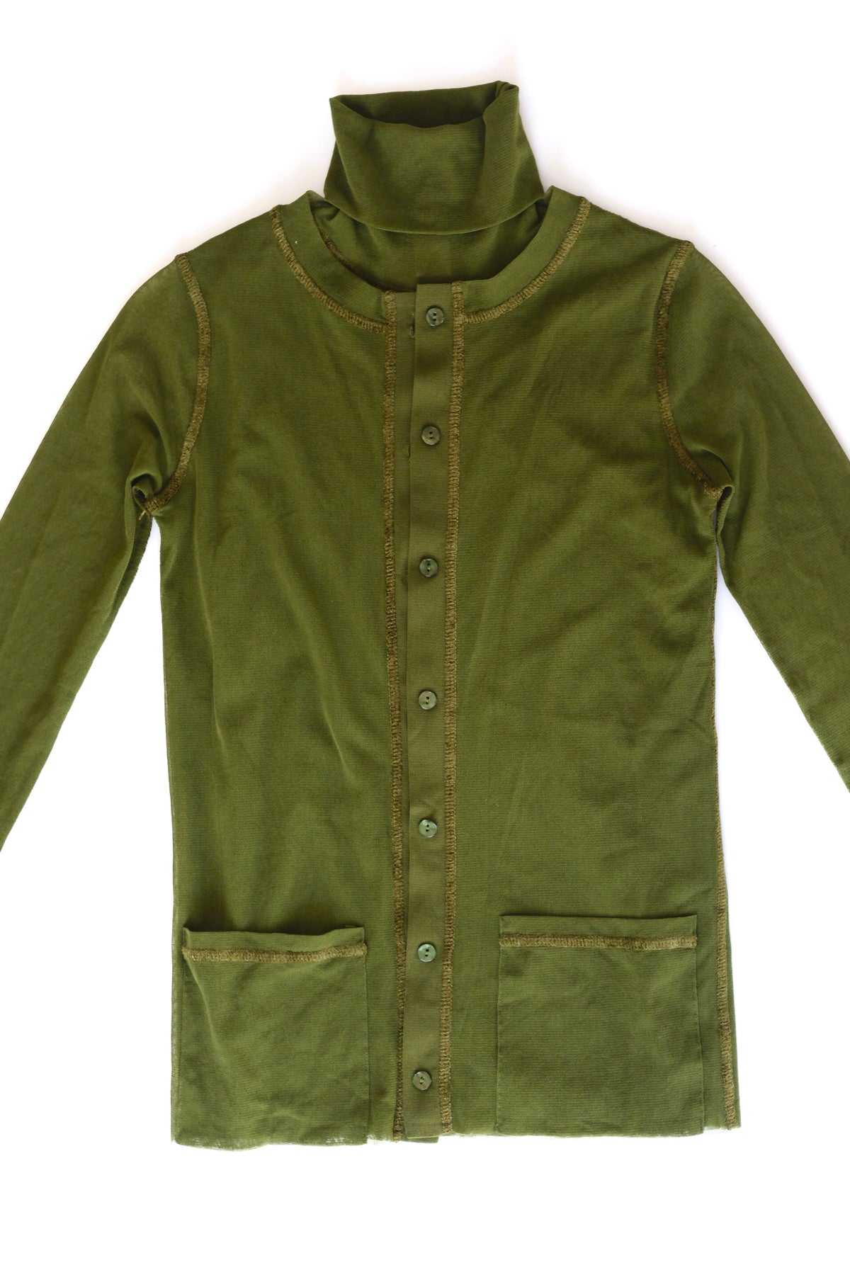 Vintage Jean Paul Gaultier olive green mesh twin set