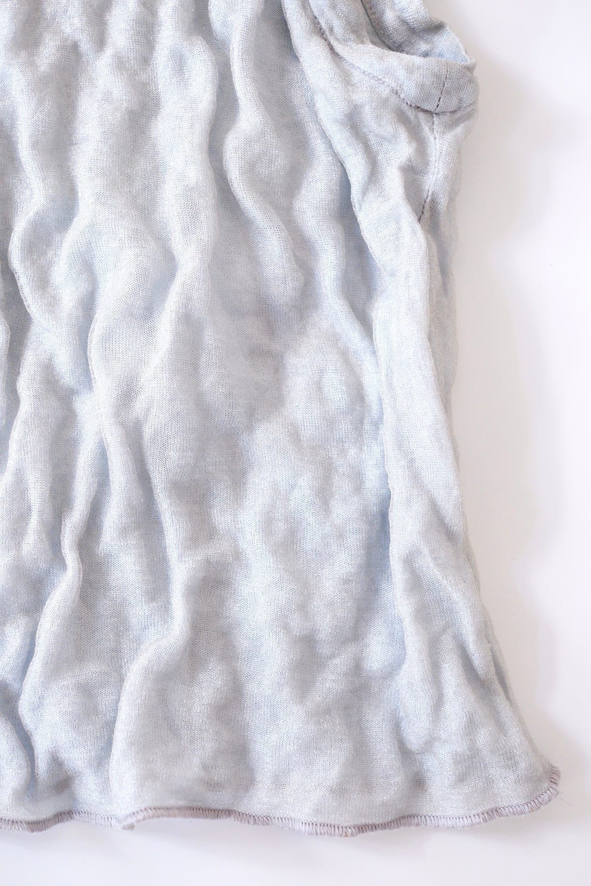 Vintage Giorgio Armani glittering light blue grey wrinkled crop top