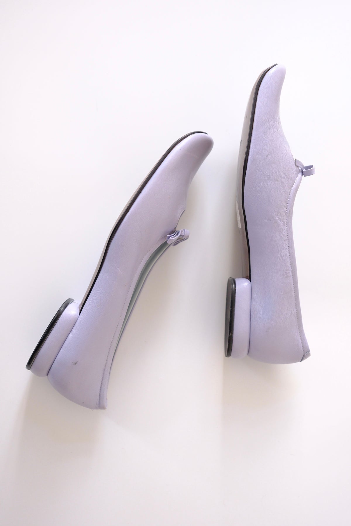 Audley lavender leather ballet flats