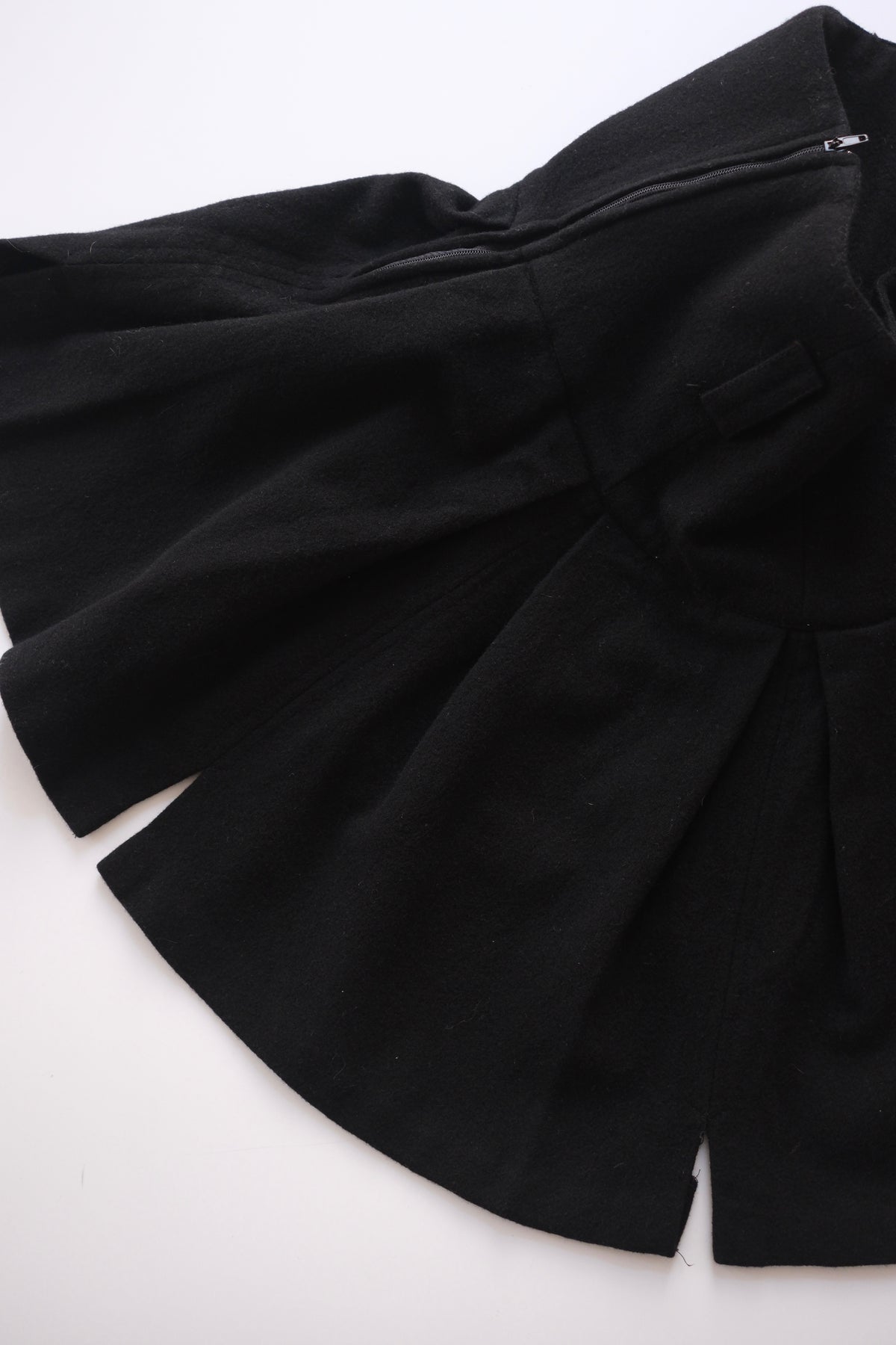 Martine Sitbon vintage black wool flared mini skirt