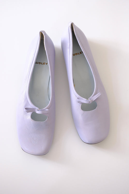 Audley lavender leather ballet flats