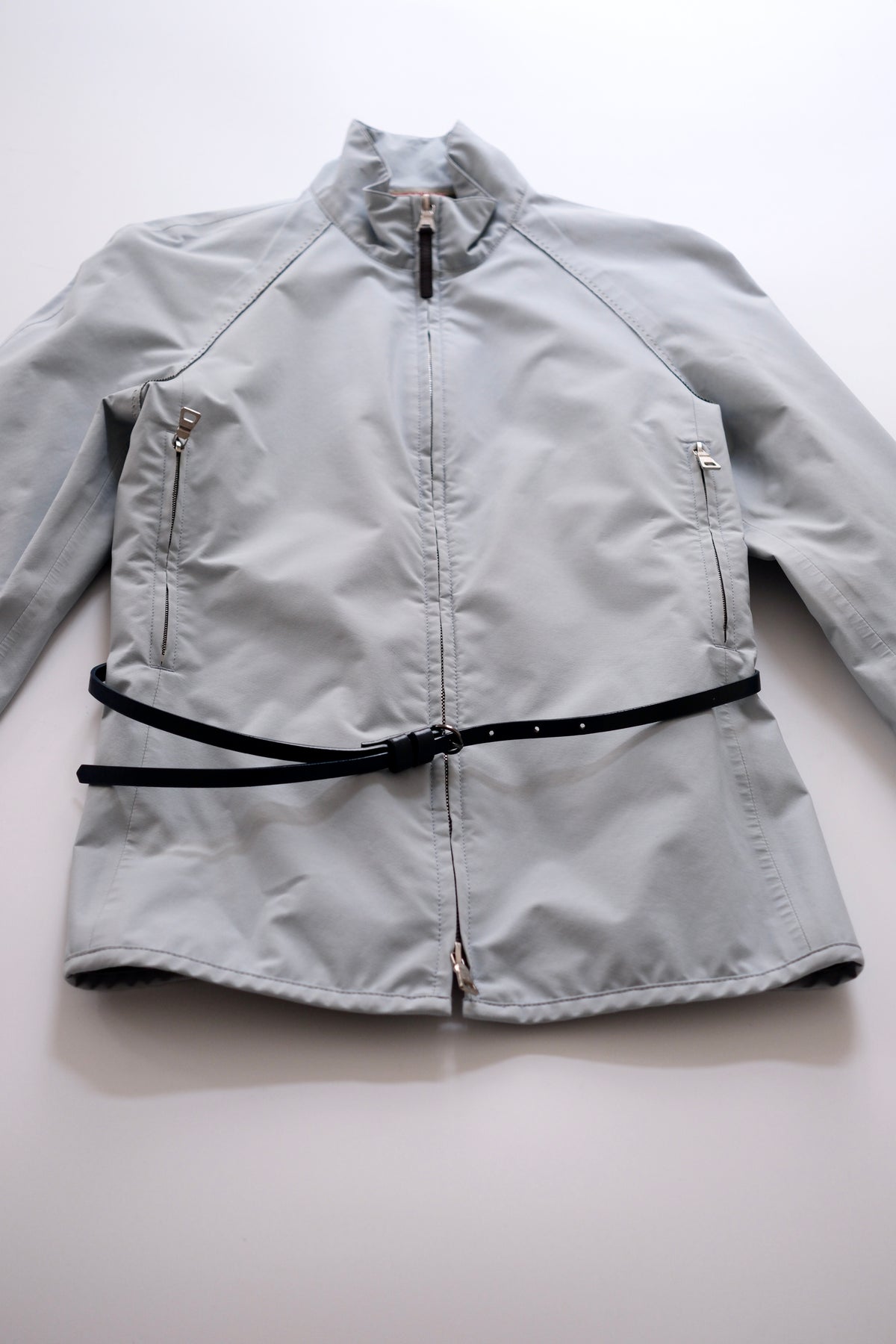 Prada Linea Rossa 1999 baby blue belted windbreaker