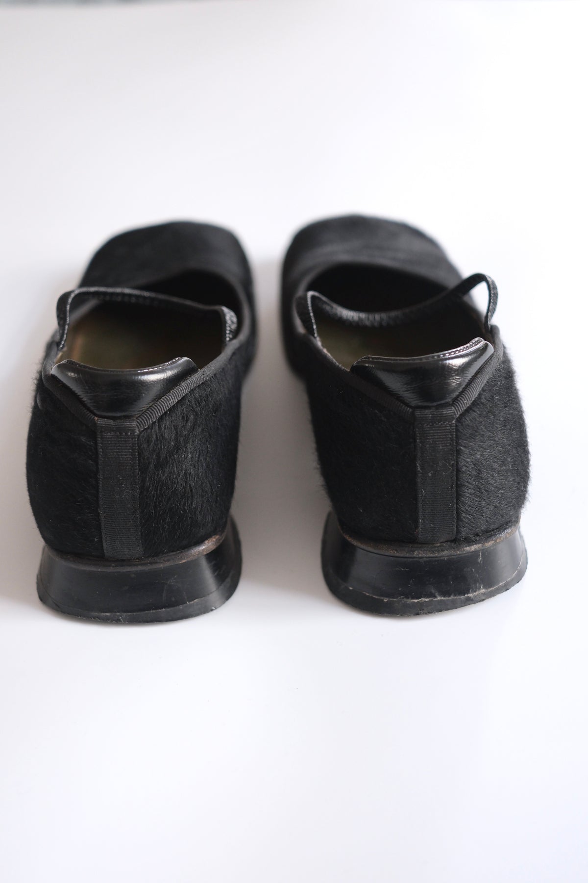 Gianfranco Paoli black ponyhair square toe mary jane flats