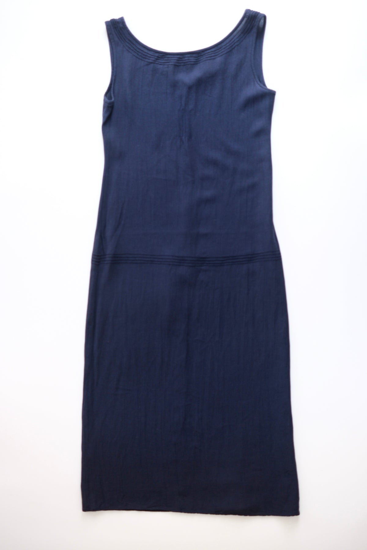 Miu Miu SS 1997 long semi-sheer dark blue dress