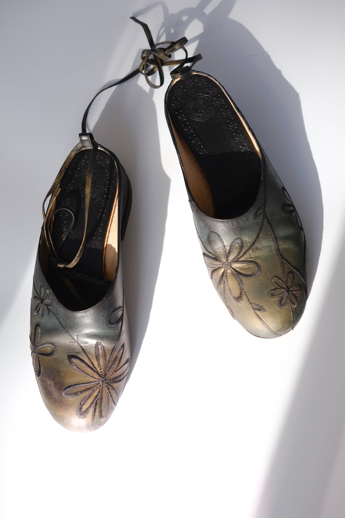 1990s Dries van Noten leather flat mules