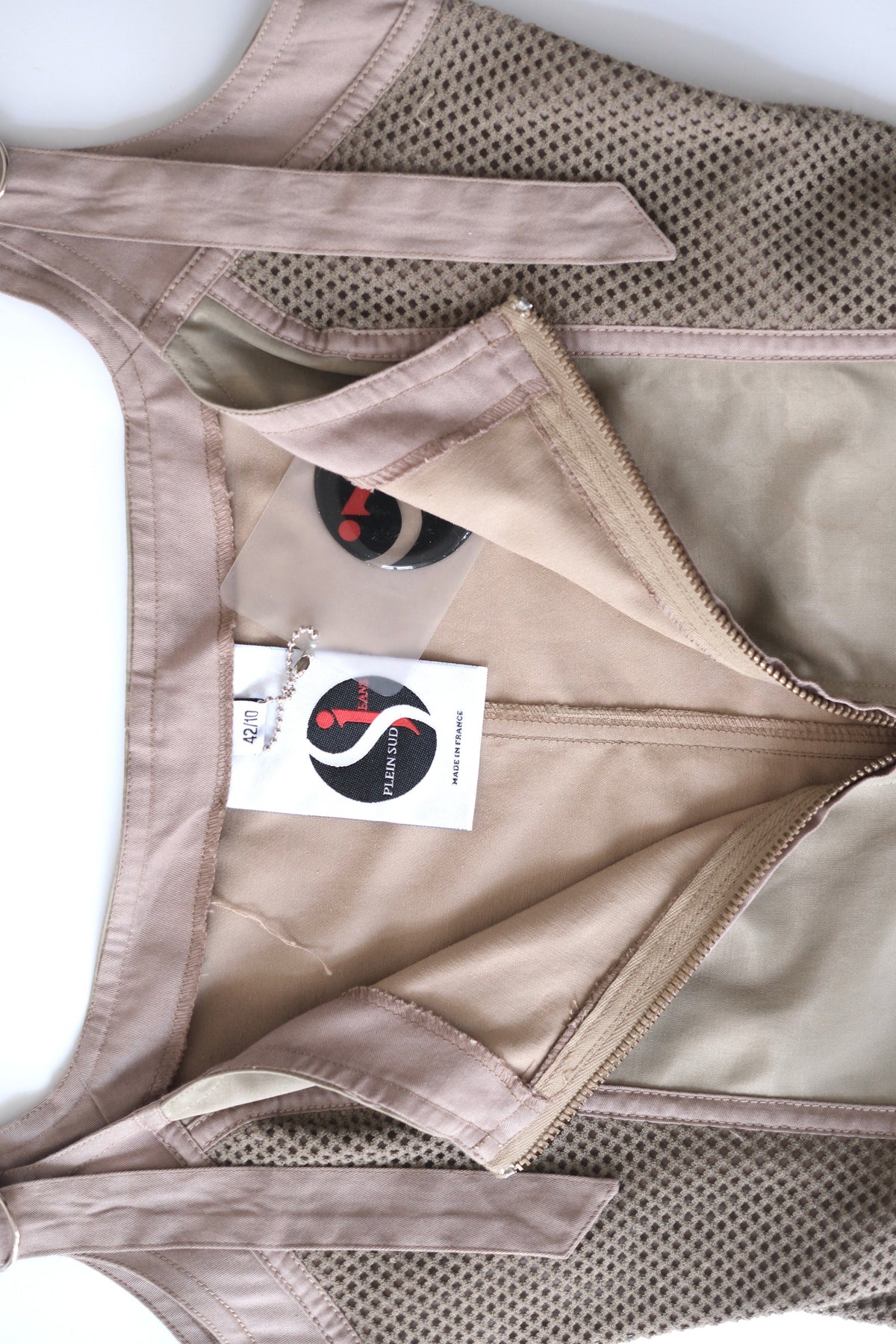 Plein Sud Jeans khaki zip-up midi dress