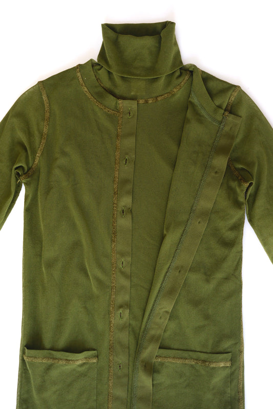 Vintage Jean Paul Gaultier olive green mesh twin set