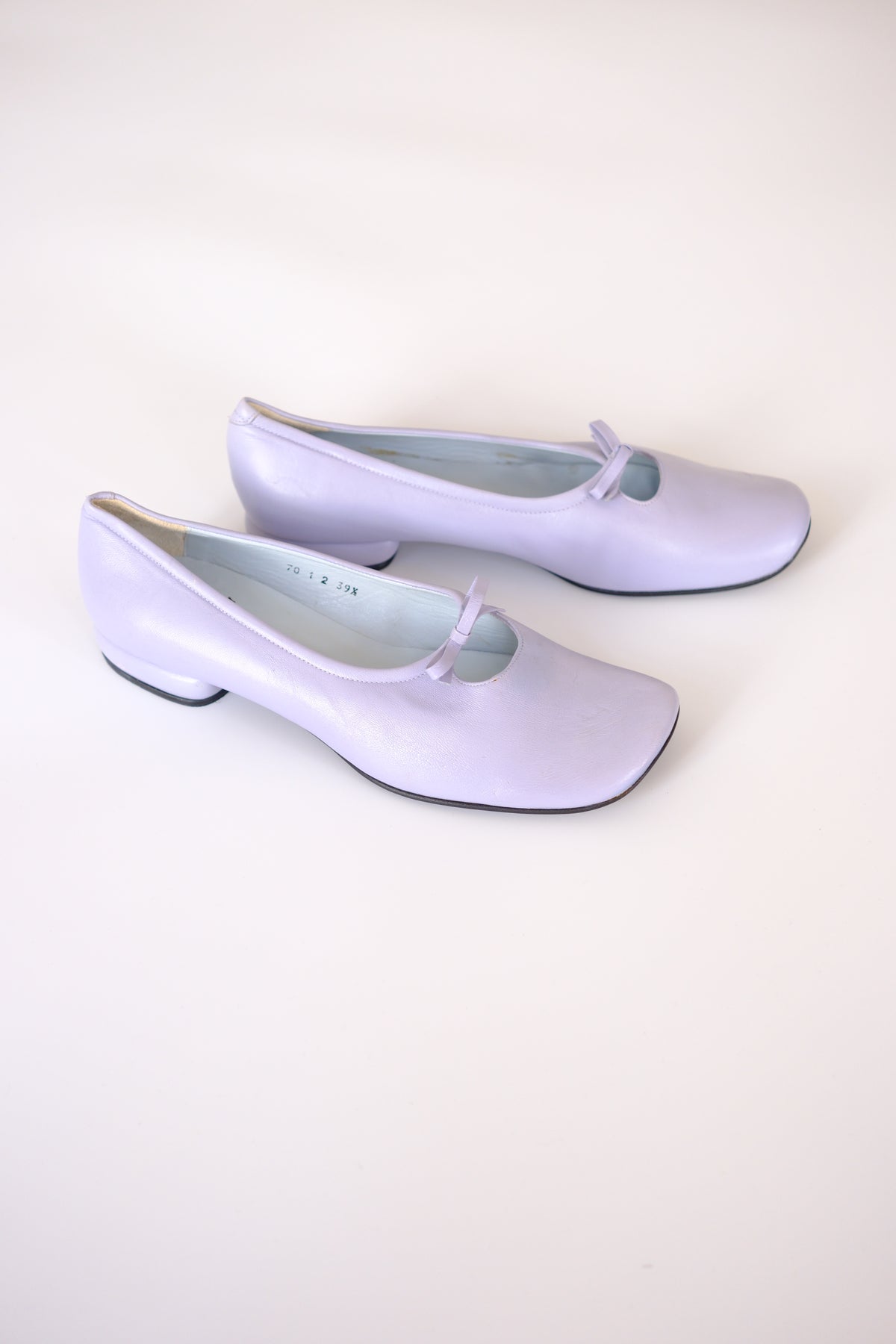Audley lavender leather ballet flats