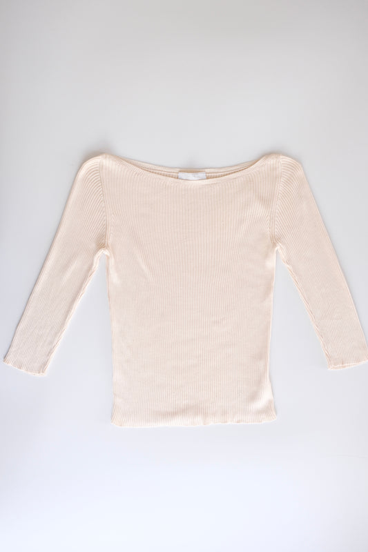 Prada SS 1998 ribbed silk cream knit