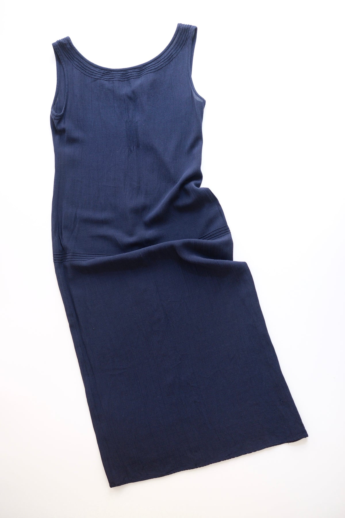 Miu Miu SS 1997 long semi-sheer dark blue dress