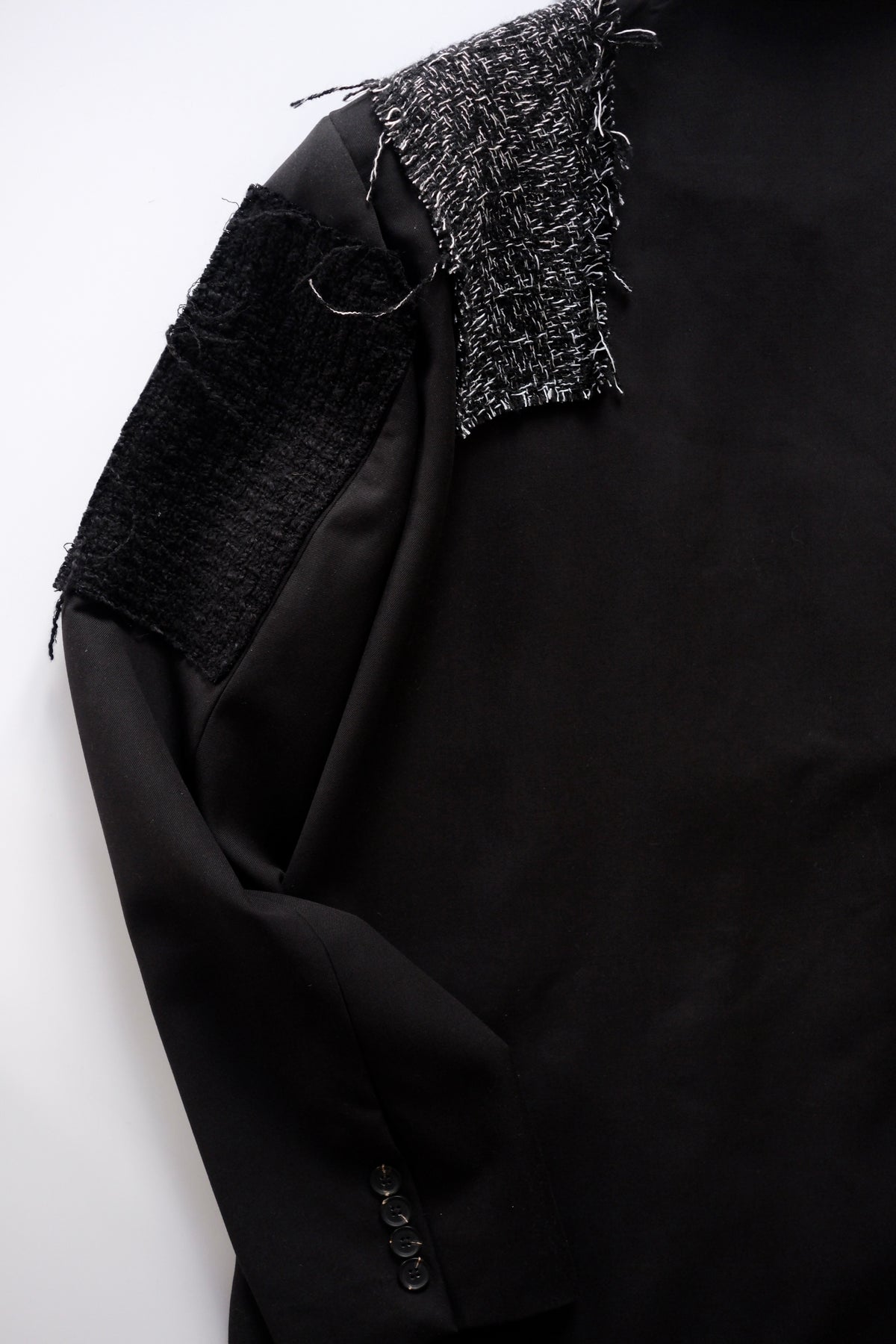 Jil Sander black jacket with tweed appliqués