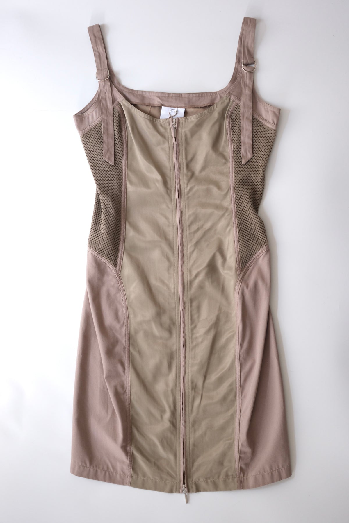 Plein Sud Jeans khaki zip-up midi dress