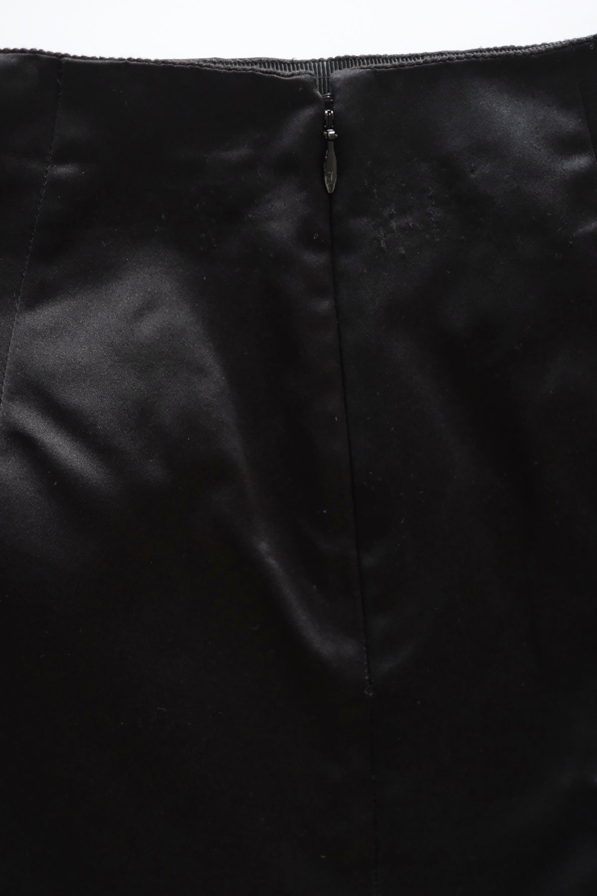 Prada SS 2008 black satin silk mini skirt