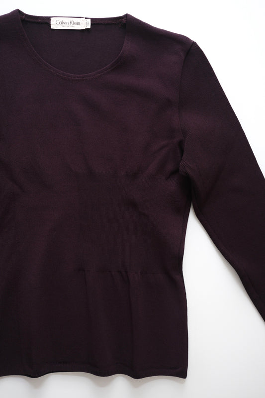 Calvin Klein Collection eggplant long sleeve knit