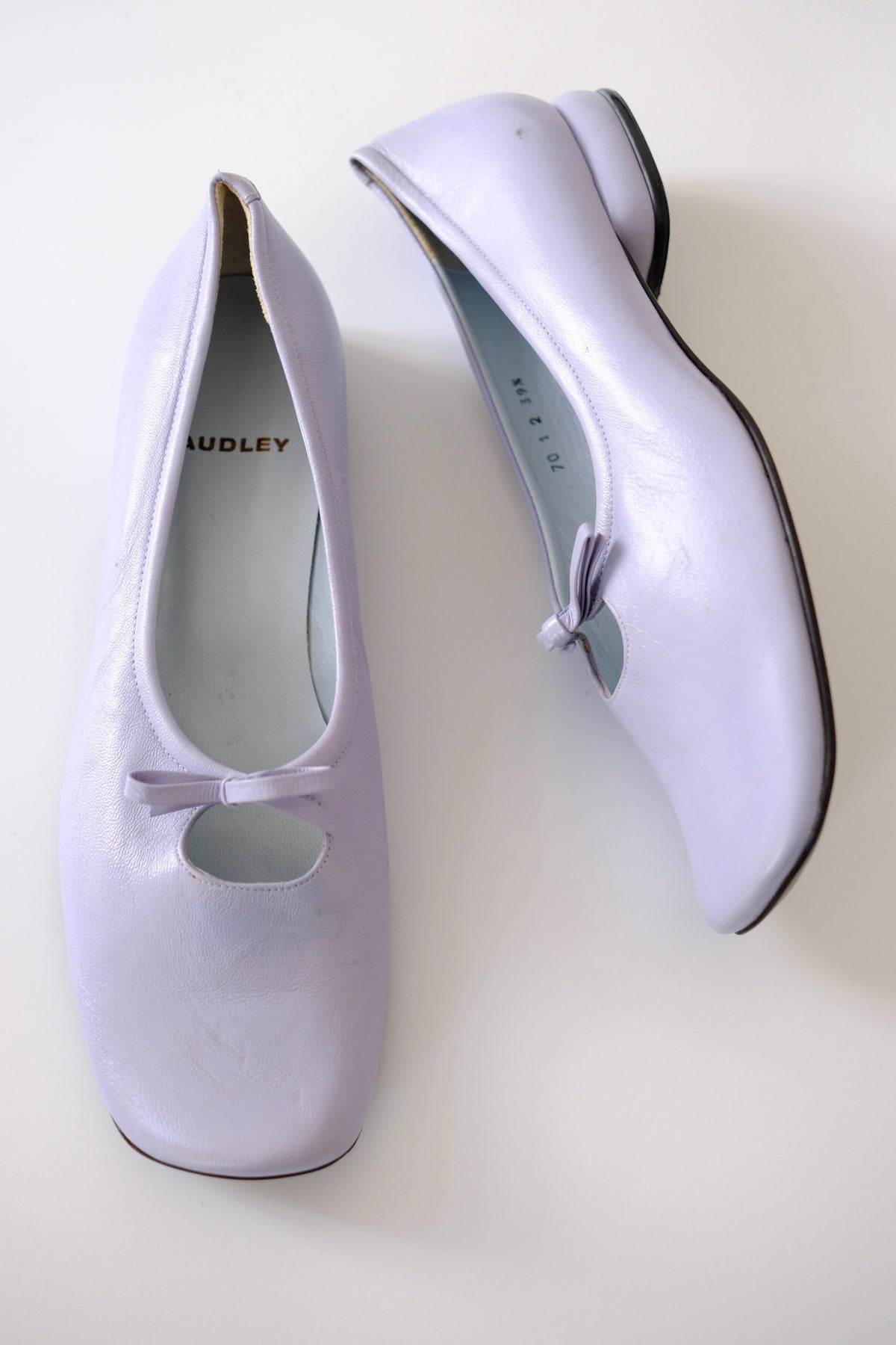Audley lavender leather ballet flats