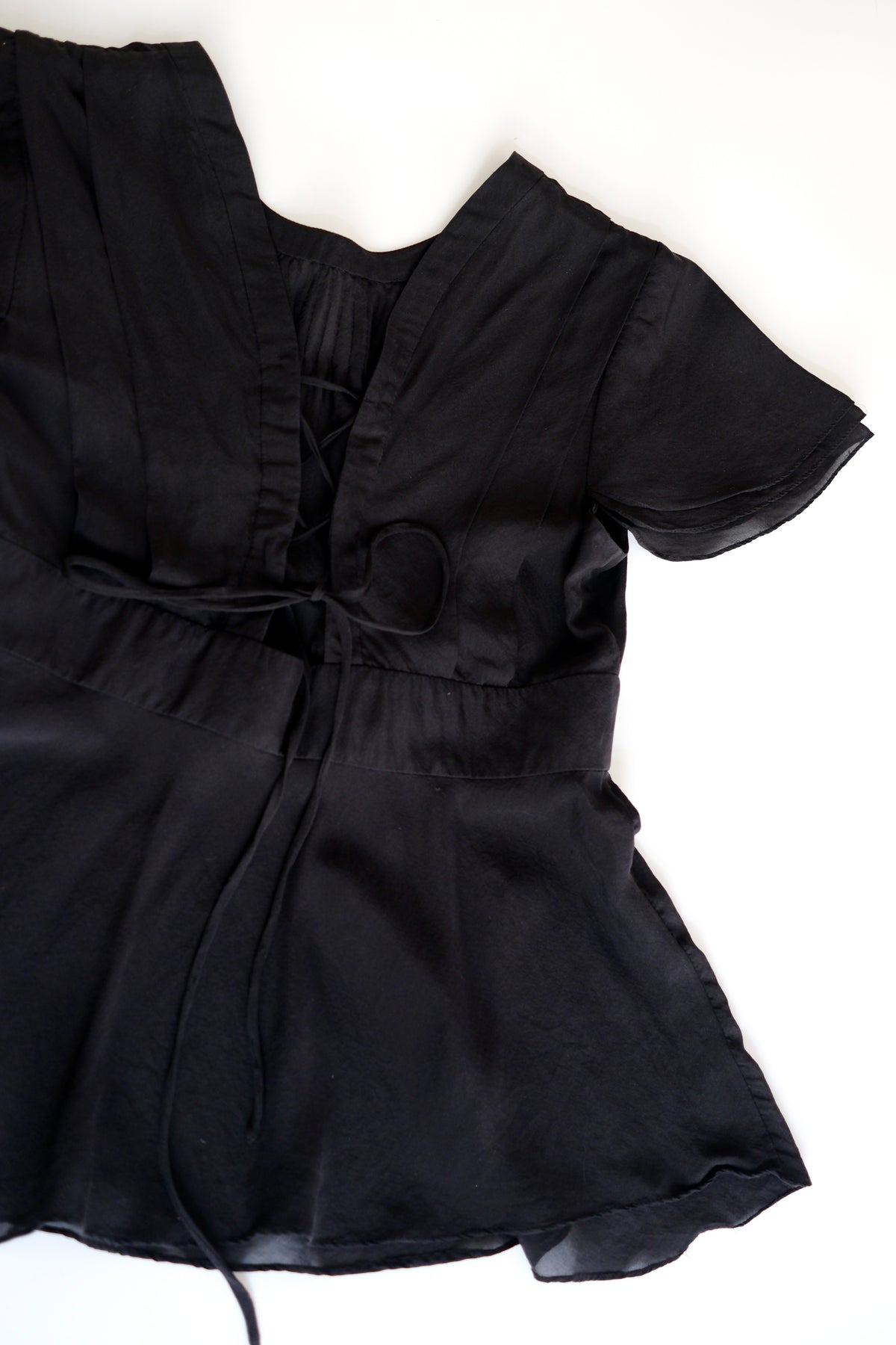 Gucci by Frida Giannini Spring 2006 black short sleeve silk blouse