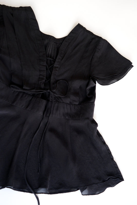 Gucci by Frida Giannini Spring 2006 black short sleeve silk blouse