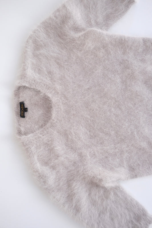 Escada lavender grey angora knit