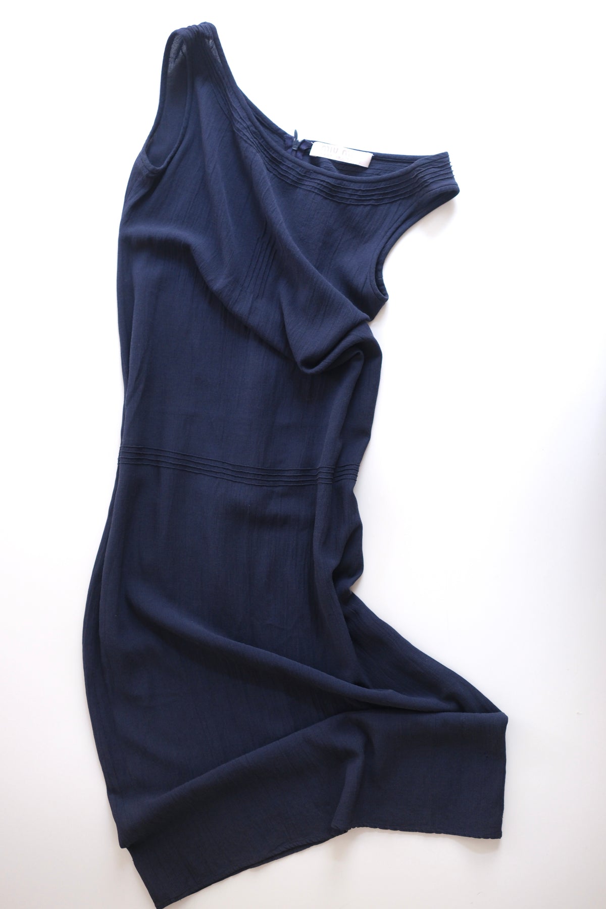 Miu Miu SS 1997 long semi-sheer dark blue dress