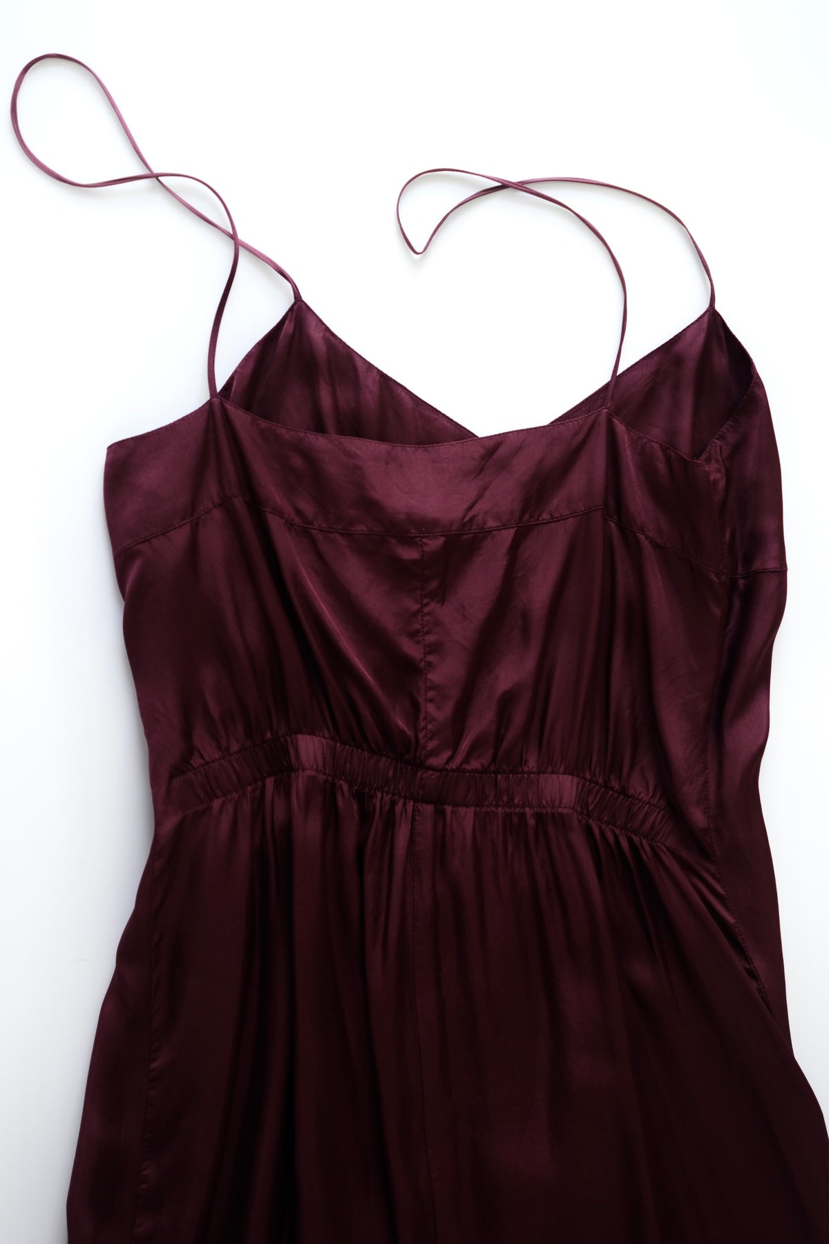 1990s Dries van Noten deep plum satin slip dress
