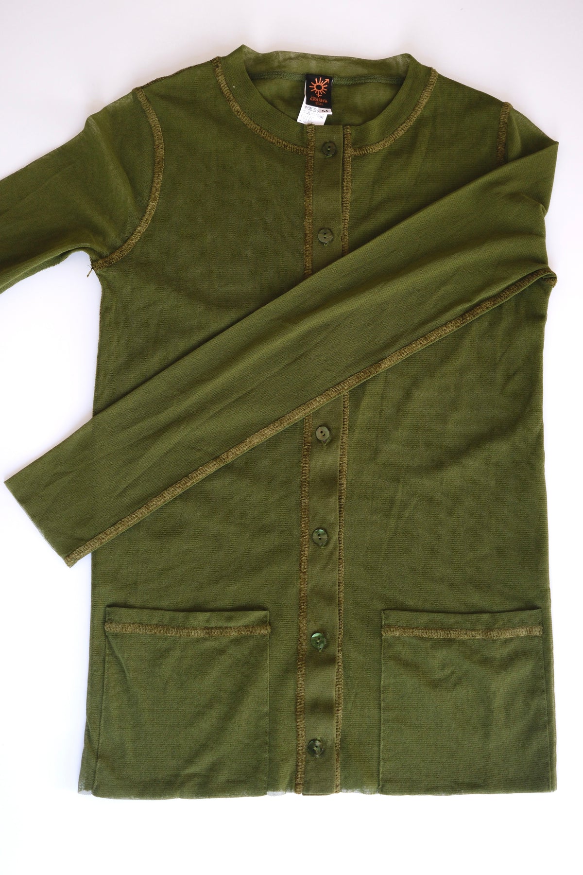 Vintage Jean Paul Gaultier olive green mesh twin set