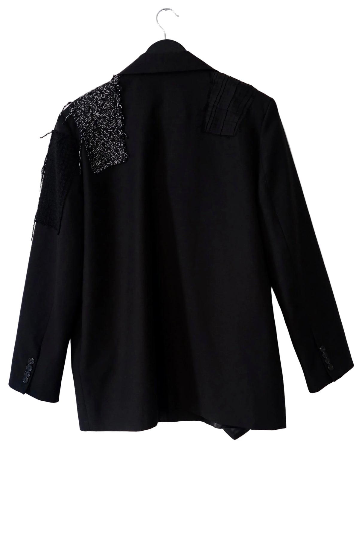 Jil Sander black jacket with tweed appliqués
