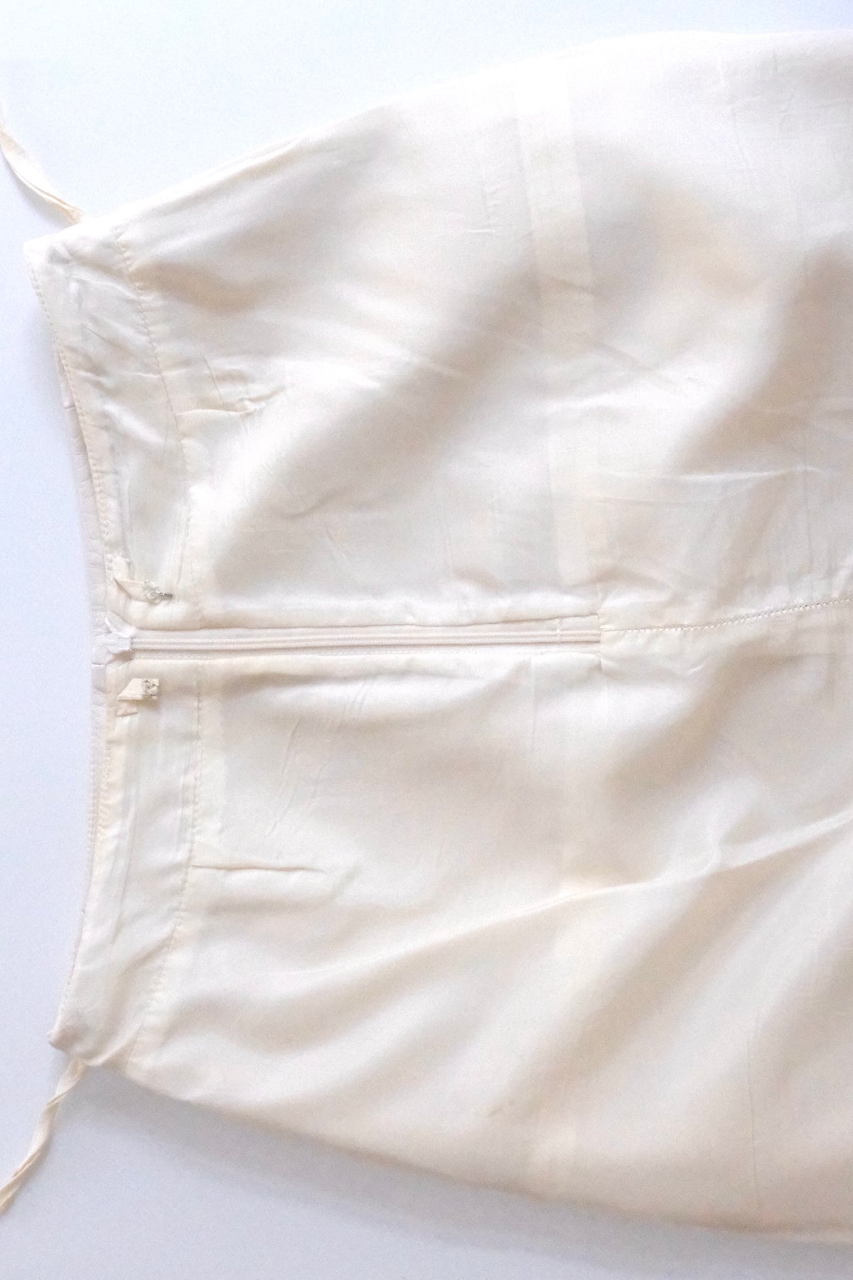 Vintage Escada off white leather midi skirt with slit