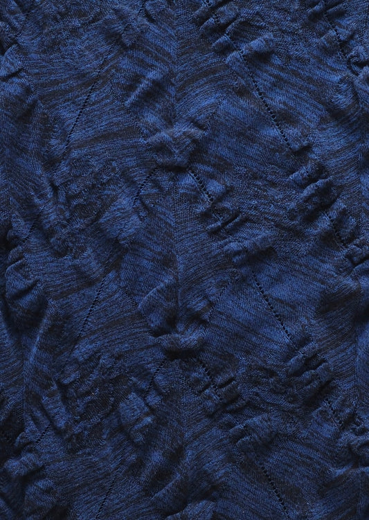 Vintage navy blue high neck shortsleeved knit top