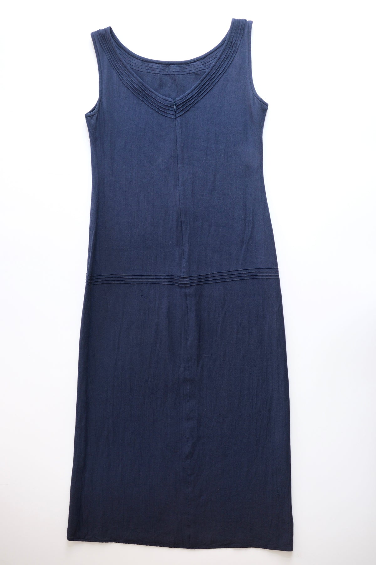 Miu Miu SS 1997 long semi-sheer dark blue dress