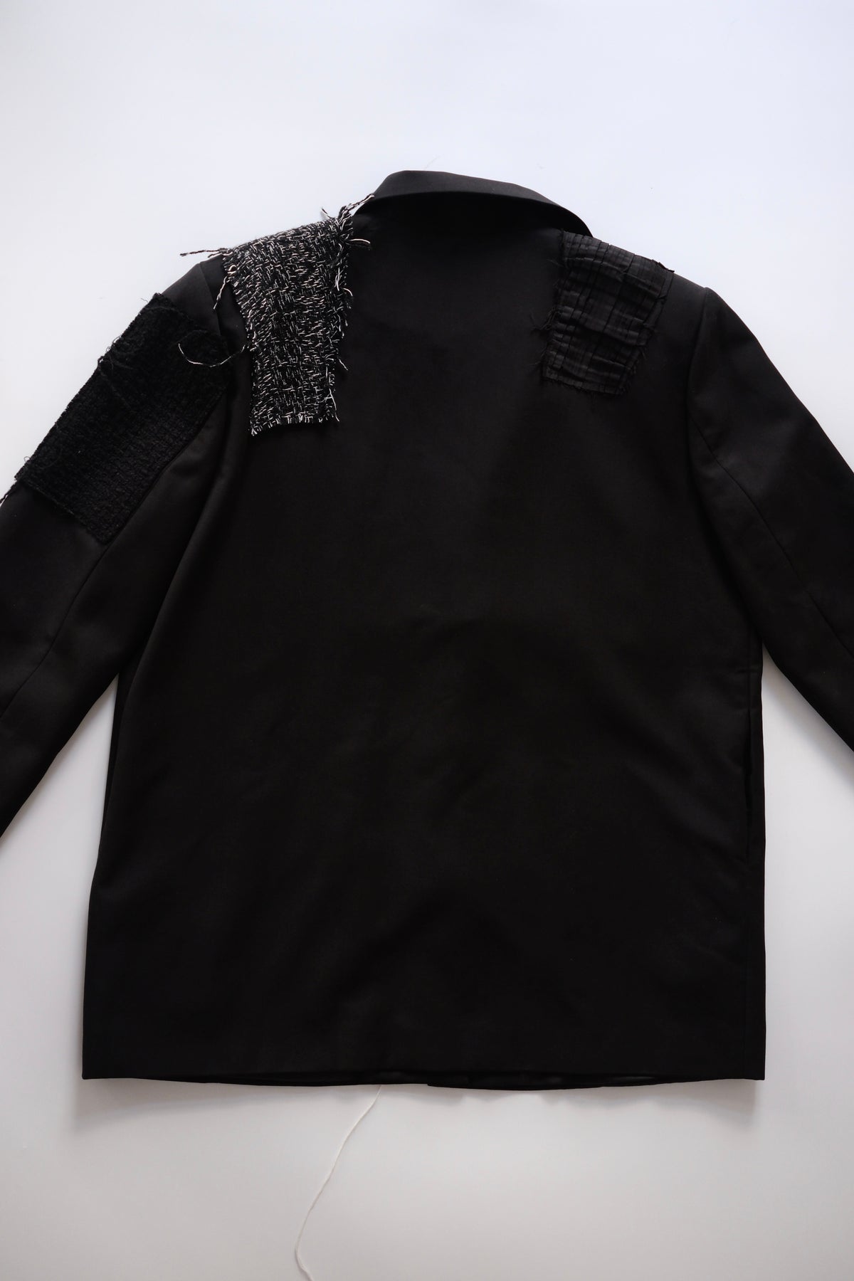 Jil Sander black jacket with tweed appliqués