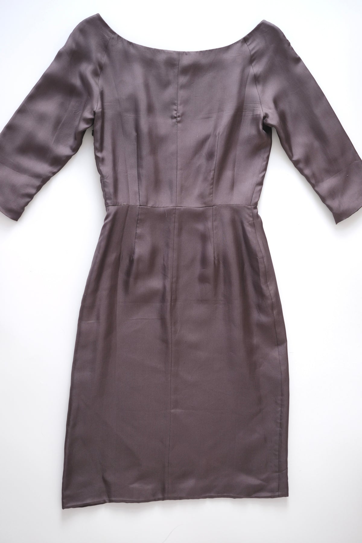 Vintage Prada 10corsocomo purple grey satin silk midi dress
