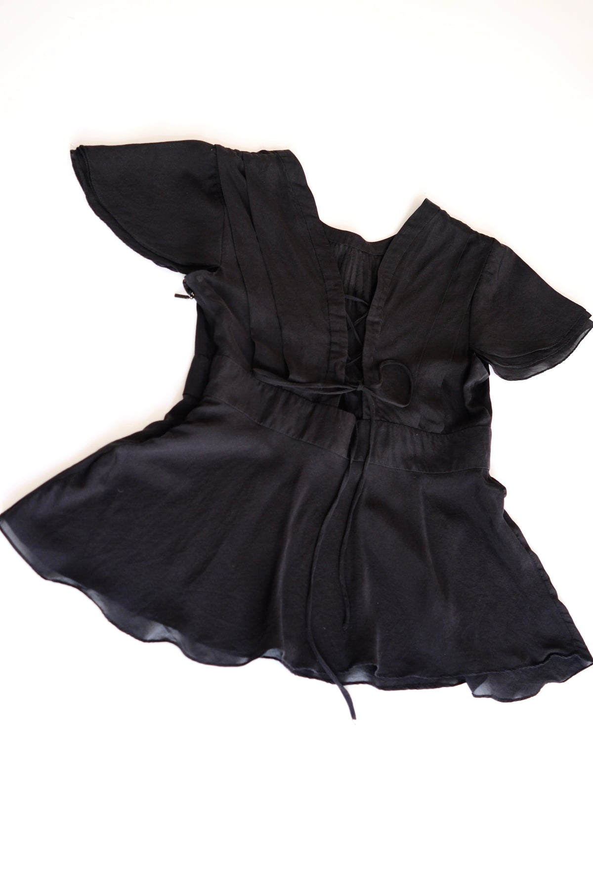 Gucci by Frida Giannini Spring 2006 black short sleeve silk blouse